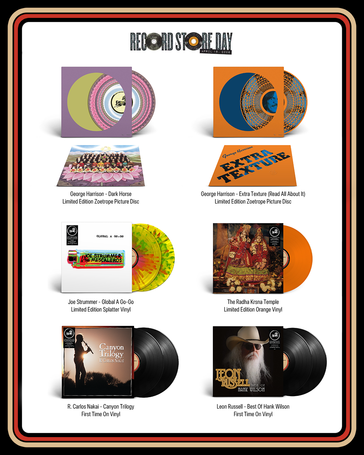 Dark Horse Records Announces Six Exclusive Titles For RSD 2026